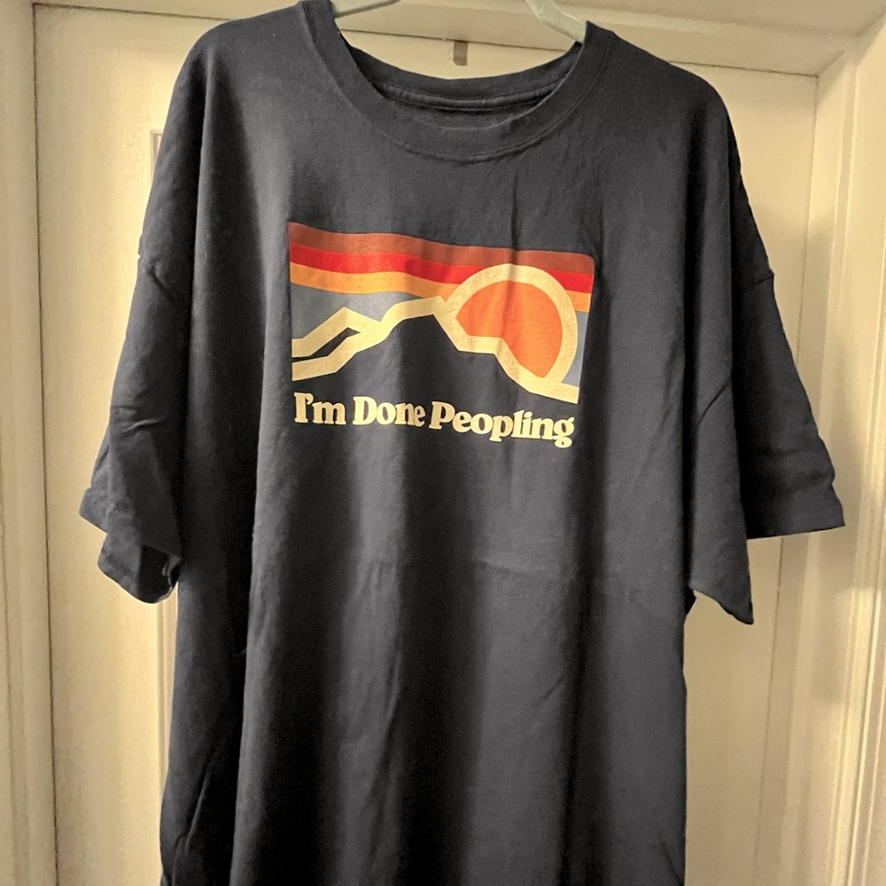 DOM I’m Done Peopling 3X Navy T-shirt